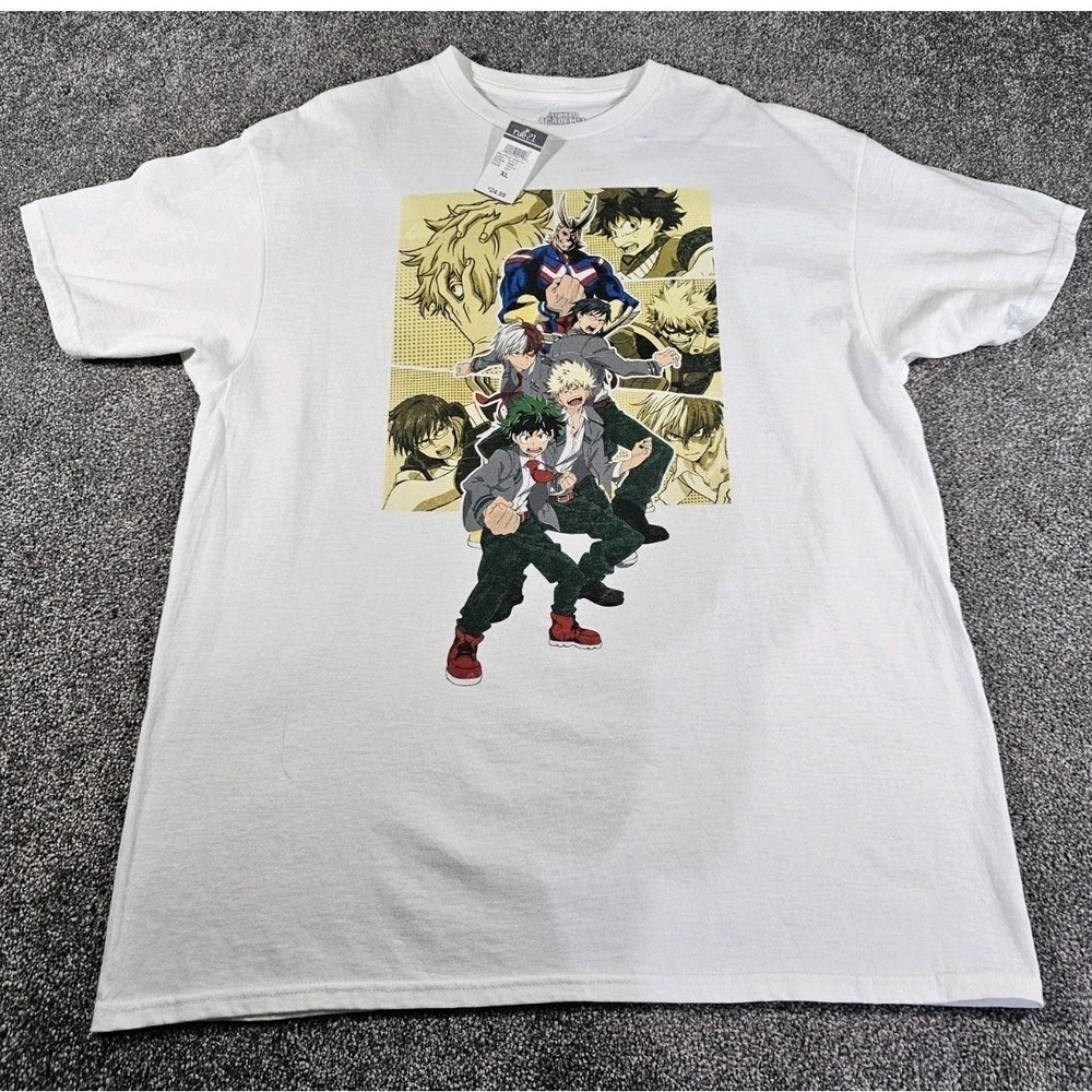 rue21 My Hero Academia Graphic Tee Mens XL White Anime Deku Bakugo NWT Otaku